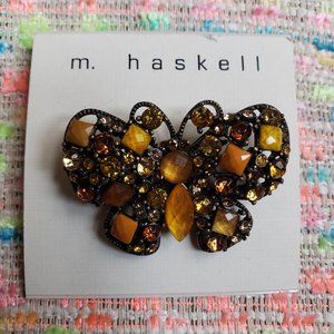 Adorable sparkling crystals butterfly brooch